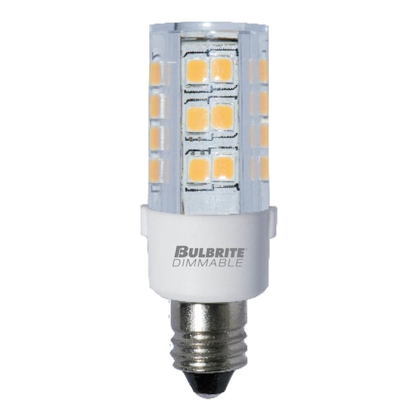 Bulbrite 35-Watt Equivalent T4 Dimmable Mini-Candelabra LED Light Bulb Warm White Light, 2PK 861527 - main